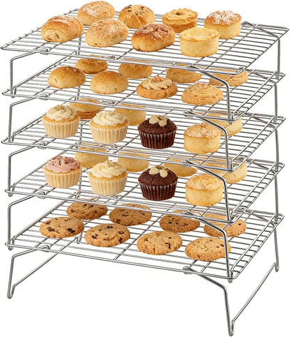 Herogo 5-Tier 15"x10" Stainless Steel Baking Cooling Rack