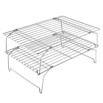 Leonyo 5-Tier 15x10IN Cookie Cooling Rack for Cooking Stackable Collapsible