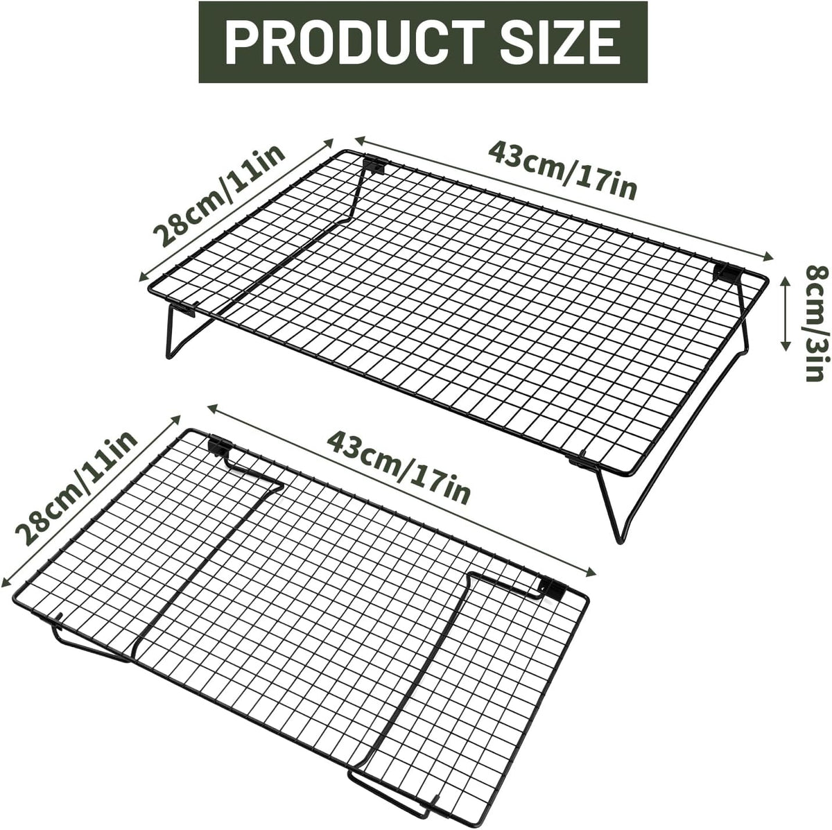Sourdough Bread Cooling Rack, 2-Pack Heavy-Duty Baking Cooling Racks