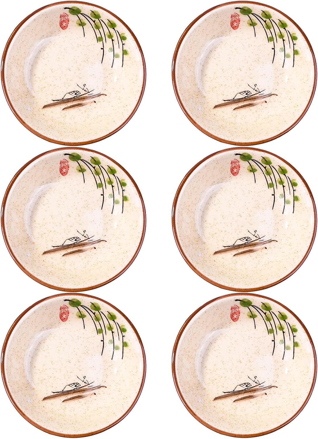 Japanese Ceramic Sauce Dish Set of 6, Sushi Dishes