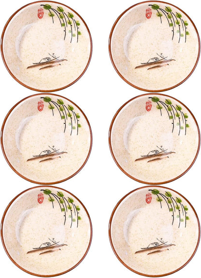 Japanese Ceramic Sauce Dish Set of 6, Sushi Dishes
