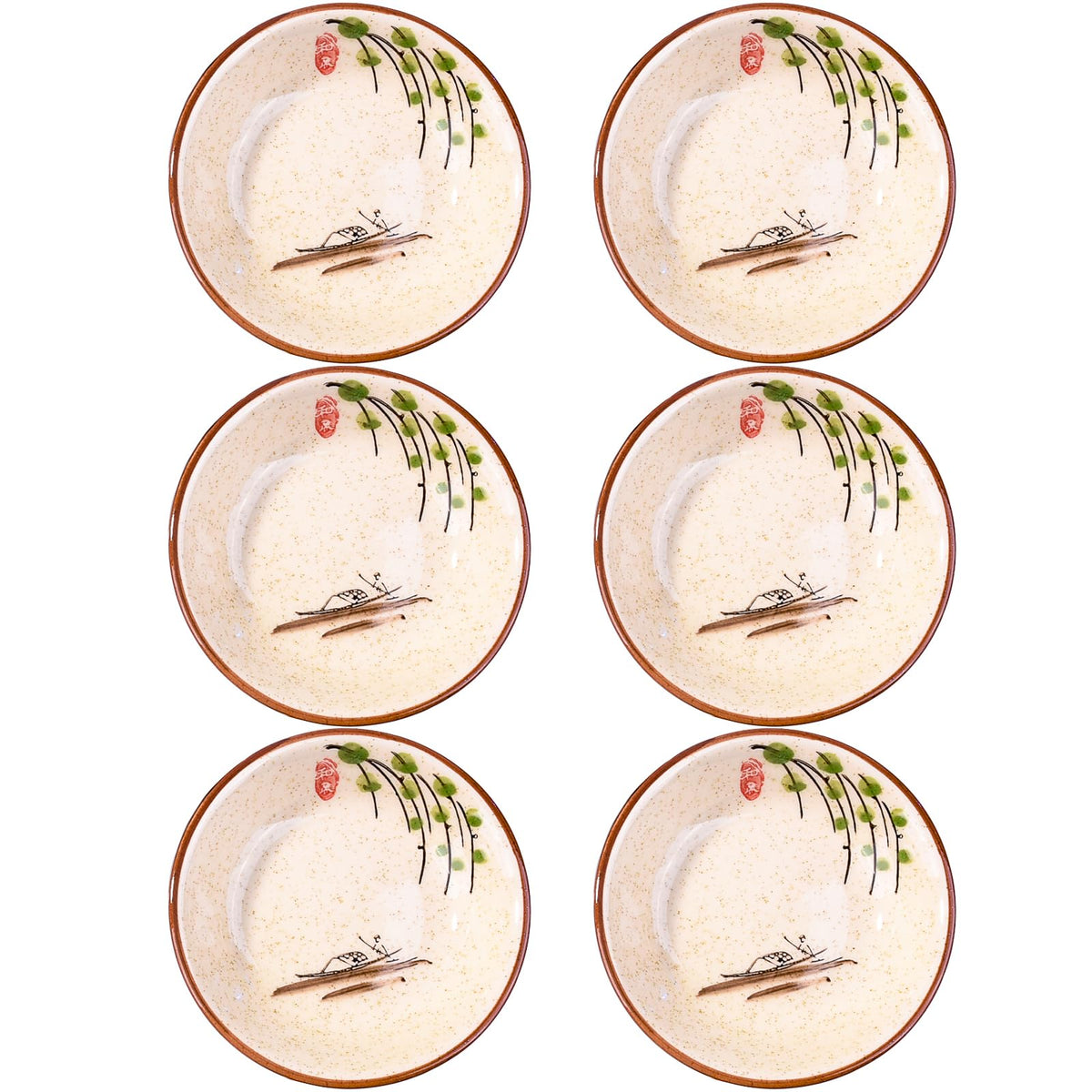 Japanese Ceramic Sauce Dish Set of 6, Sushi Dishes