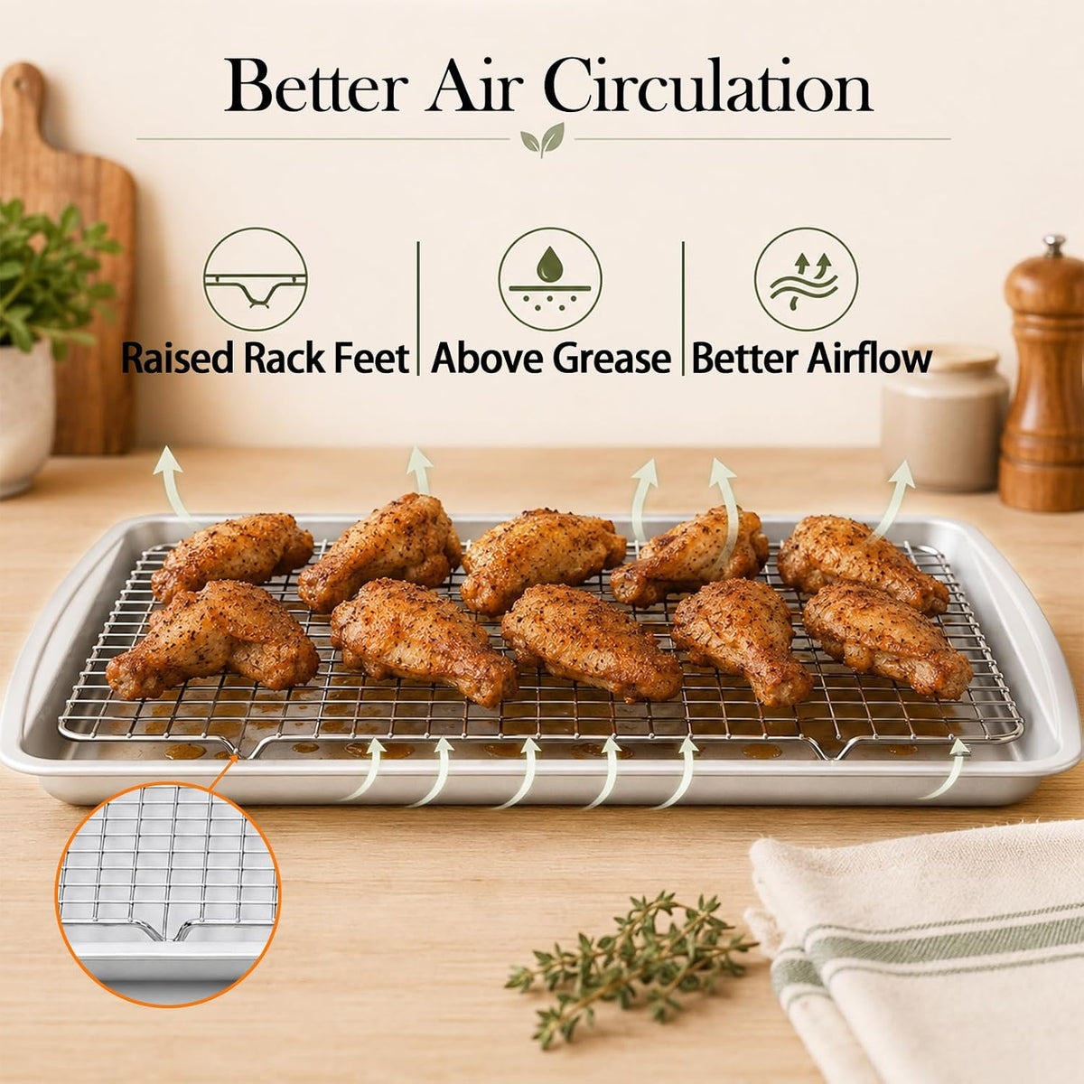 Baking Sheet Set of : Baking Pans with Cooling Racks, Cookiet Sheet