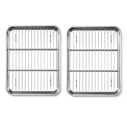Onader 2 Pack 16x12 Inch Stainless Steel Baking Sheet and Wire Cooling Rack