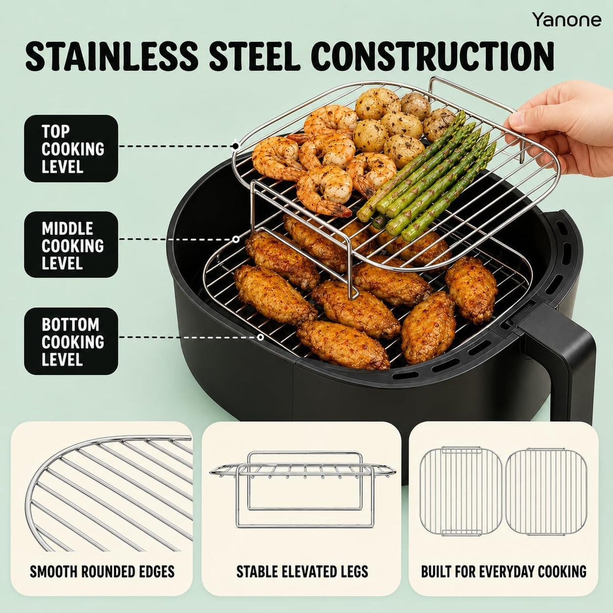 Air Fryer Racks, 8-Inch, 2-Pack