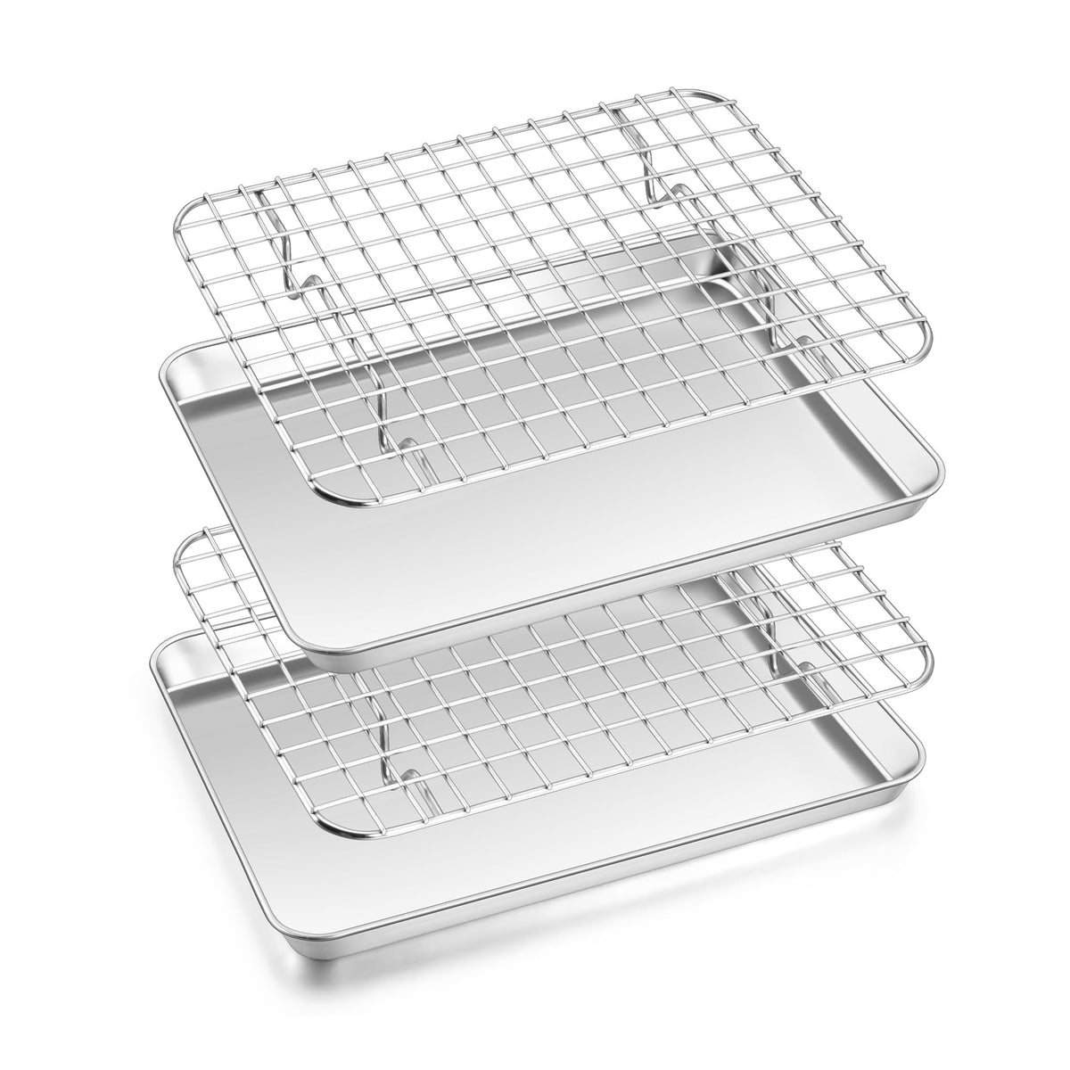 Homikit Baking Sheet with Wire Rack Set (1 Pan+1 Cooling Rack), 16" x 12"