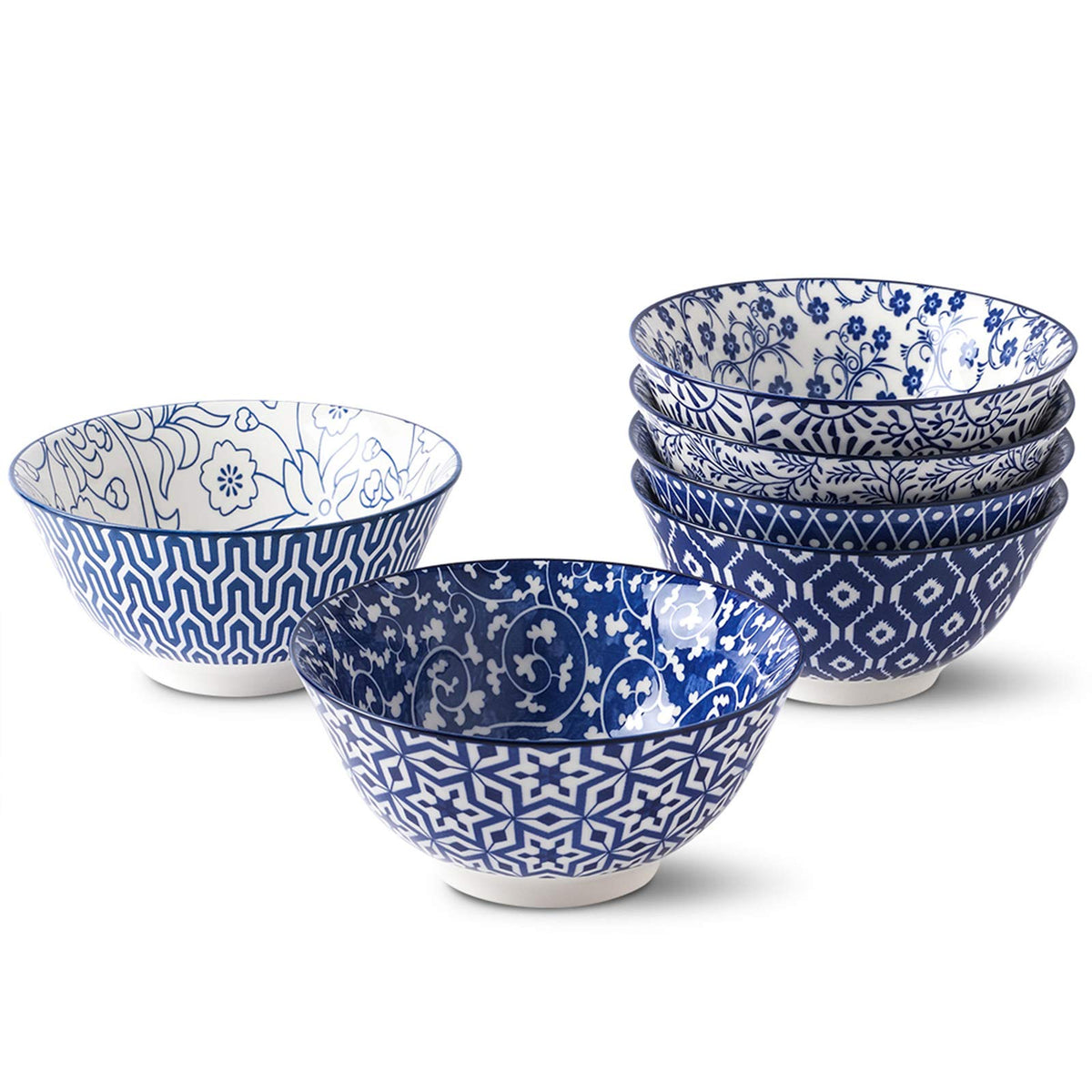 Selamica Ceramic 4 oz Dipping Bowls for Side Dishes, Set of 6, Vintage Blue