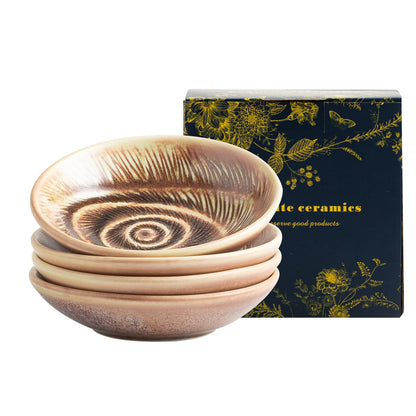 Ceramic Soy Sauce Dishes, 3.4 oz Dipping Bowls Set of 4