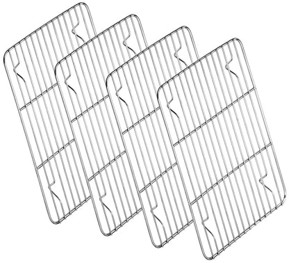 P&P CHEF 4 Pcs Baking Wire Rack for Cooling, 8.6 + 9.7+ 11.6 + 15.3 Inch