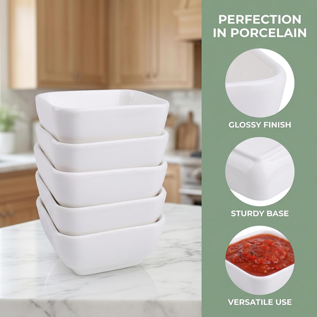 Lawei 12 Packs Ceramic Dip Bowls Set - 3 oz Condiments Server Dishes Mini Bowls Soy Sauce Dish for Sauce, Vinegar, Ketchup, BBQ and Party Dinner