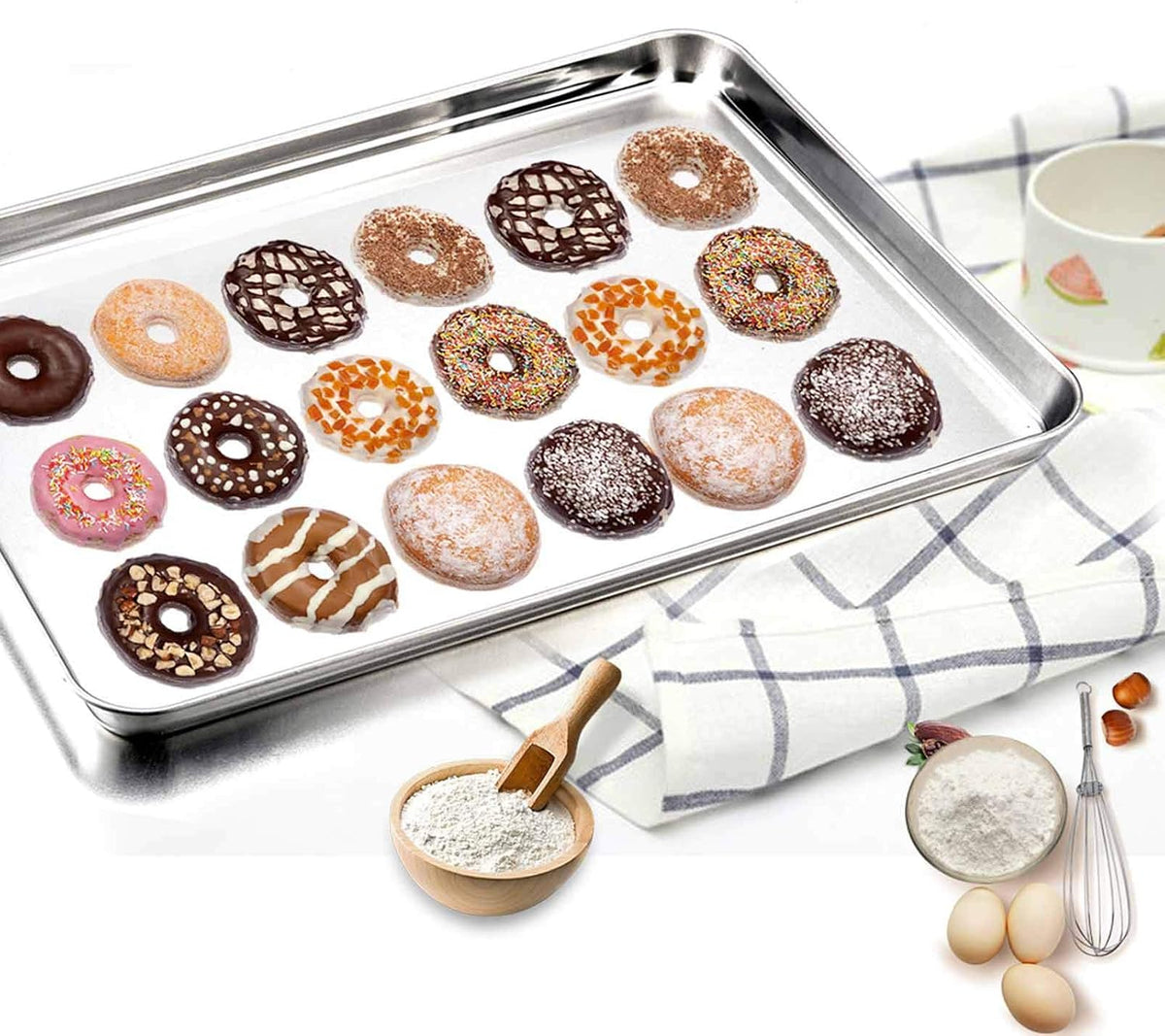 TeamFar Baking Sheet with Cooling Rack Set, 16 x 12 x 1 inch