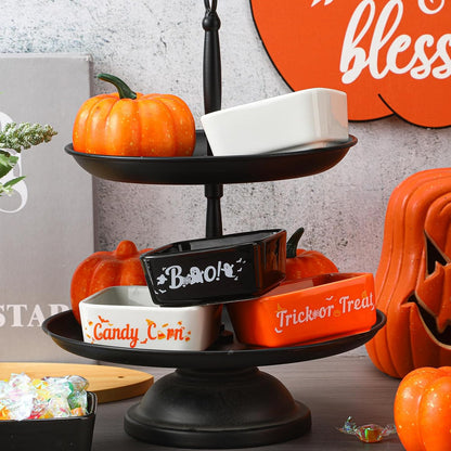 Tanlade 3 Pcs Halloween Candy Bowl Small Ceramic Candy Corn Serving Dishes