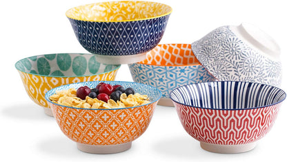 Selamica Ceramic 4 oz Dipping Bowls for Side Dishes, Set of 6, Vintage Blue