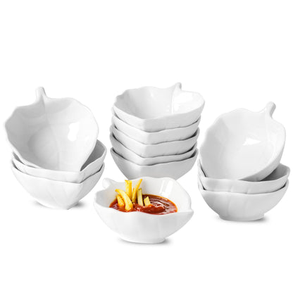 UIBFCWN 12 Pack Soy Sauce Dish 3inch Ceramic Dipping Bowls Bulk, 1.2 Oz White Dipping Sauce Bowls/Dishes, Small Dipping Sauce Cups for Sushi Ketchup Olive Oil Appetizer