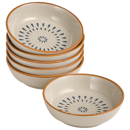 Dipping Bowls, Soy Sauce Dishes, 4 OZ Small Serving Bowls & Appetizer Plates Set of 6, Ceramic Ramekins for Sushi, Condiment, Ketchup, BBQ Party, 4 Inch