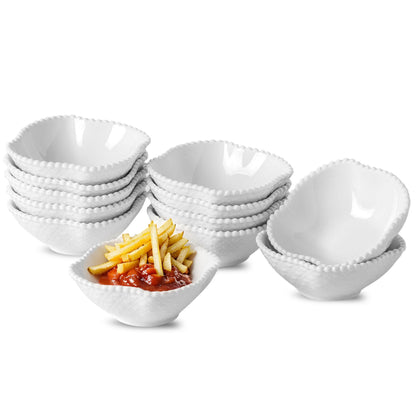 UIBFCWN Ceramic Dipping Bowls, 1.7 Oz Ceramic Soy Sauce Dishes, Porcelain Dipping Sauce Cup Pinch Bowls, Mini Bowl for Side Dishes ketchup Condiment Server Charcuterie BBQ and Party, 20 Pack