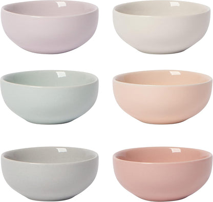 Now Designs White Ceramic Pinch Bowl Set, Soy Sauce Dish, Set of 6, 2 oz