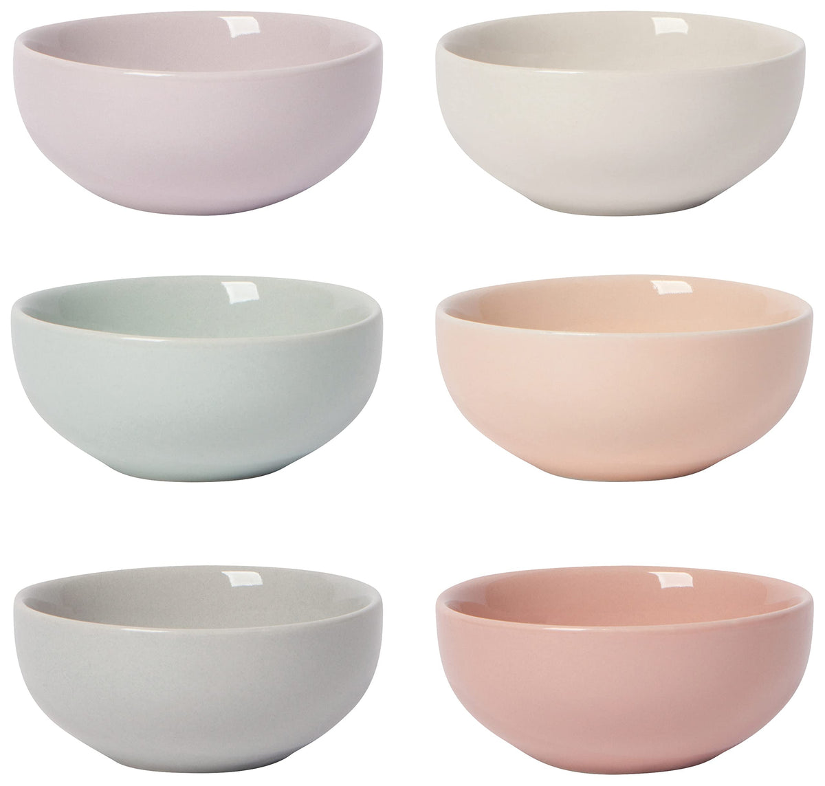 Now Designs White Ceramic Pinch Bowl Set, Soy Sauce Dish, Set of 6, 2 oz