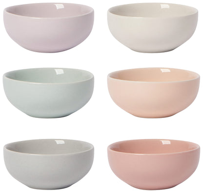 Now Designs White Ceramic Pinch Bowl Set, Soy Sauce Dish, Set of 6, 2 oz
