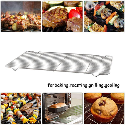 Cooling Rack Set of 3, Baking Rack Stainless Steel Wire Rack for Baking Cooking Roasting Grilling Cooling, 15” x 11” x 0.5” Wire Racks, Fit Various Size Cookie Sheets Oven