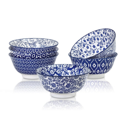 Selamica Ceramic 4 oz Dipping Bowls for Side Dishes, Set of 6, Vintage Blue