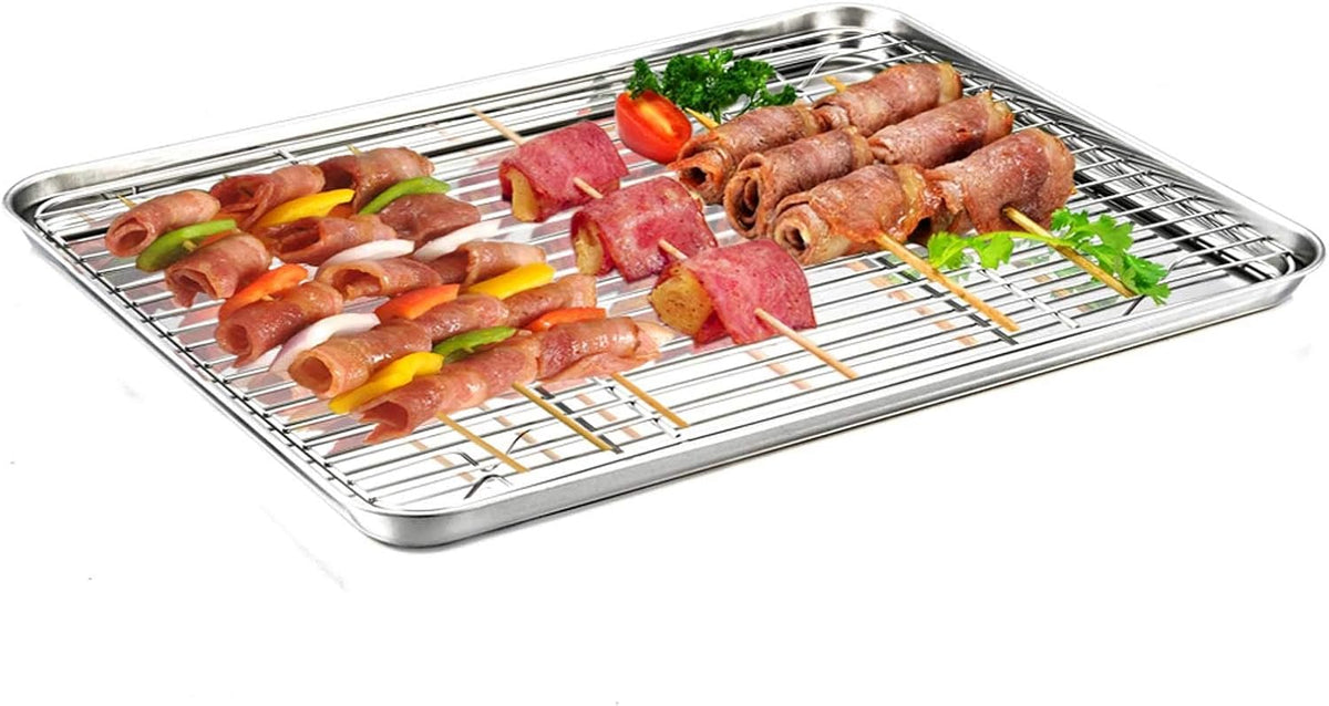 TeamFar Baking Sheet with Cooling Rack Set, 16 x 12 x 1 inch