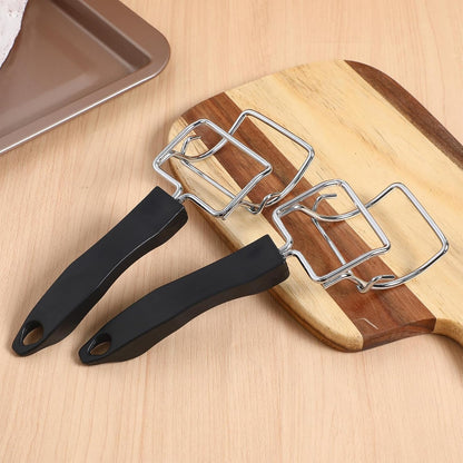 Ciieeo Oven Rack Puller Oven Clips 2 Pack Scald Resistant Tray Gripper Hot Plate Gripper Plate Clips with Coated Handles and Hanging Holes for Safe Tray Removal 7.83X2.36X1.57In