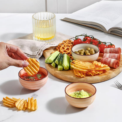 Selamica Ceramic Dipping Bowls, 4 OZ Mini Bowls, Set of 6, Maillard
