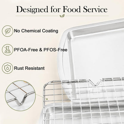 Baking Sheet Set of : Baking Pans with Cooling Racks, Cookiet Sheet