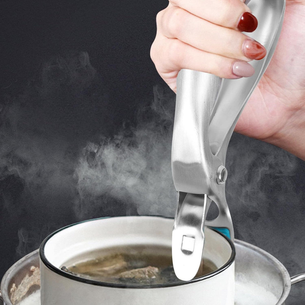 Stainless Steel Bowl Dish Gripper Clip for Hot Plates and Cookware