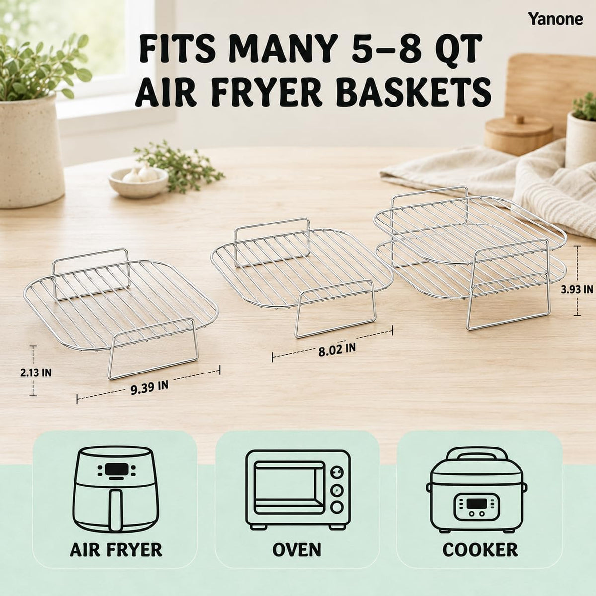 Air Fryer Racks, 8-Inch, 2-Pack