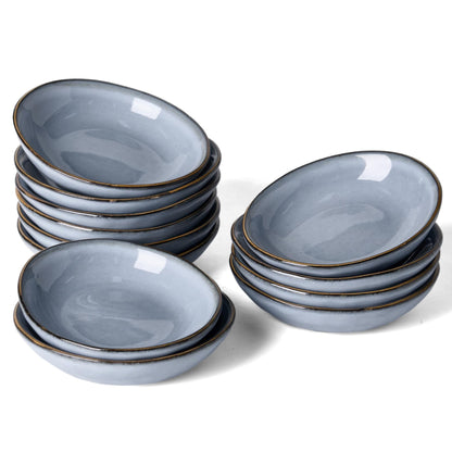 famiware Soy Sauce Dish, 2.1oz Dipping Bowl Set of 6, Cappuccino White