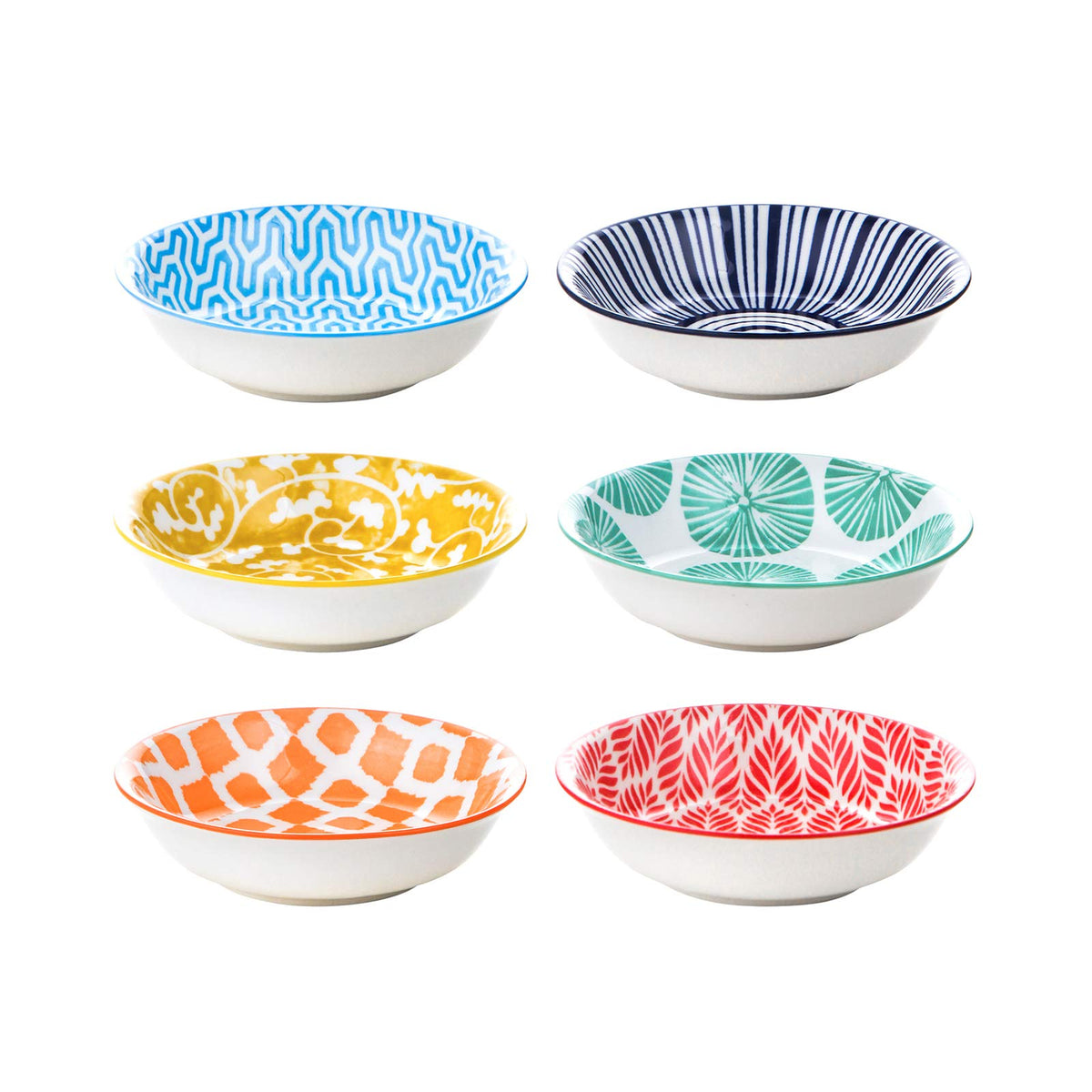 Selamica 3.75 Inch Ceramic Soy Sauce Dish, Set of 6, Assorted Colors