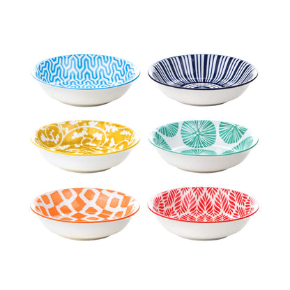 Selamica 3.75 Inch Ceramic Soy Sauce Dish, Set of 6, Assorted Colors