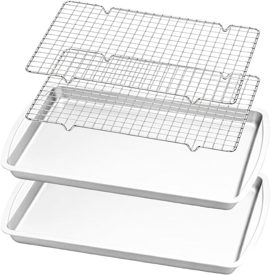 Baking Sheet Set of : Baking Pans with Cooling Racks, Cookiet Sheet
