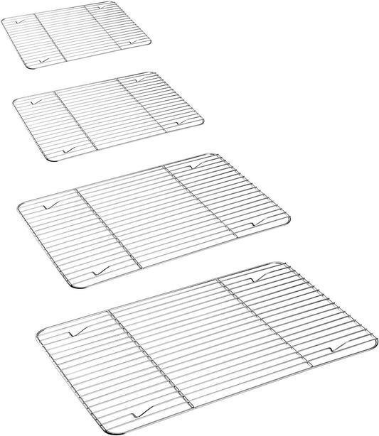 P&P CHEF 4 Pcs Baking Wire Rack for Cooling, 8.6 + 9.7+ 11.6 + 15.3 Inch