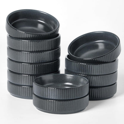 famiware Ceramic Soy Sauce Dish, 4oz Dipping Bowls Set of 6, Nebulas Blue