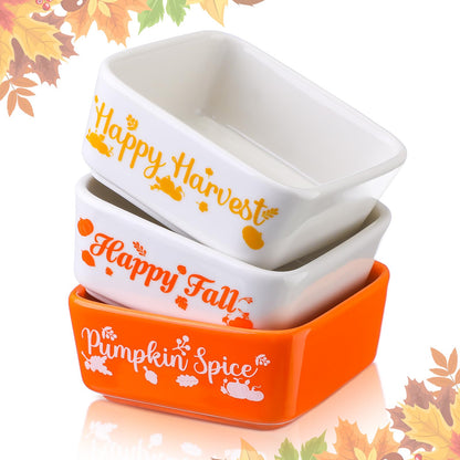 Tanlade 3 Pcs Halloween Candy Bowl Small Ceramic Candy Corn Serving Dishes