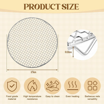 2 Pack 13 Inch Round Cooling Rack, 201 Stainless Steel with Legs