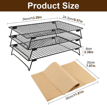 Cooling Racks for Cooking and Baking, 3-Tier Heavy-Duty Wire Cooling Rack