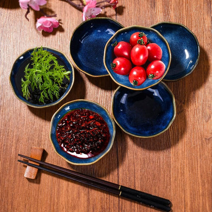 Ceramic Dipping Bowl Set of 6, 3.7" Porcelain Small Soy Sauce Dishes