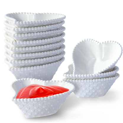 UIBFCWN Ceramic Dipping Bowls, 1.7 Oz Ceramic Soy Sauce Dishes, Porcelain Dipping Sauce Cup Pinch Bowls, Mini Bowl for Side Dishes ketchup Condiment Server Charcuterie BBQ and Party, 20 Pack