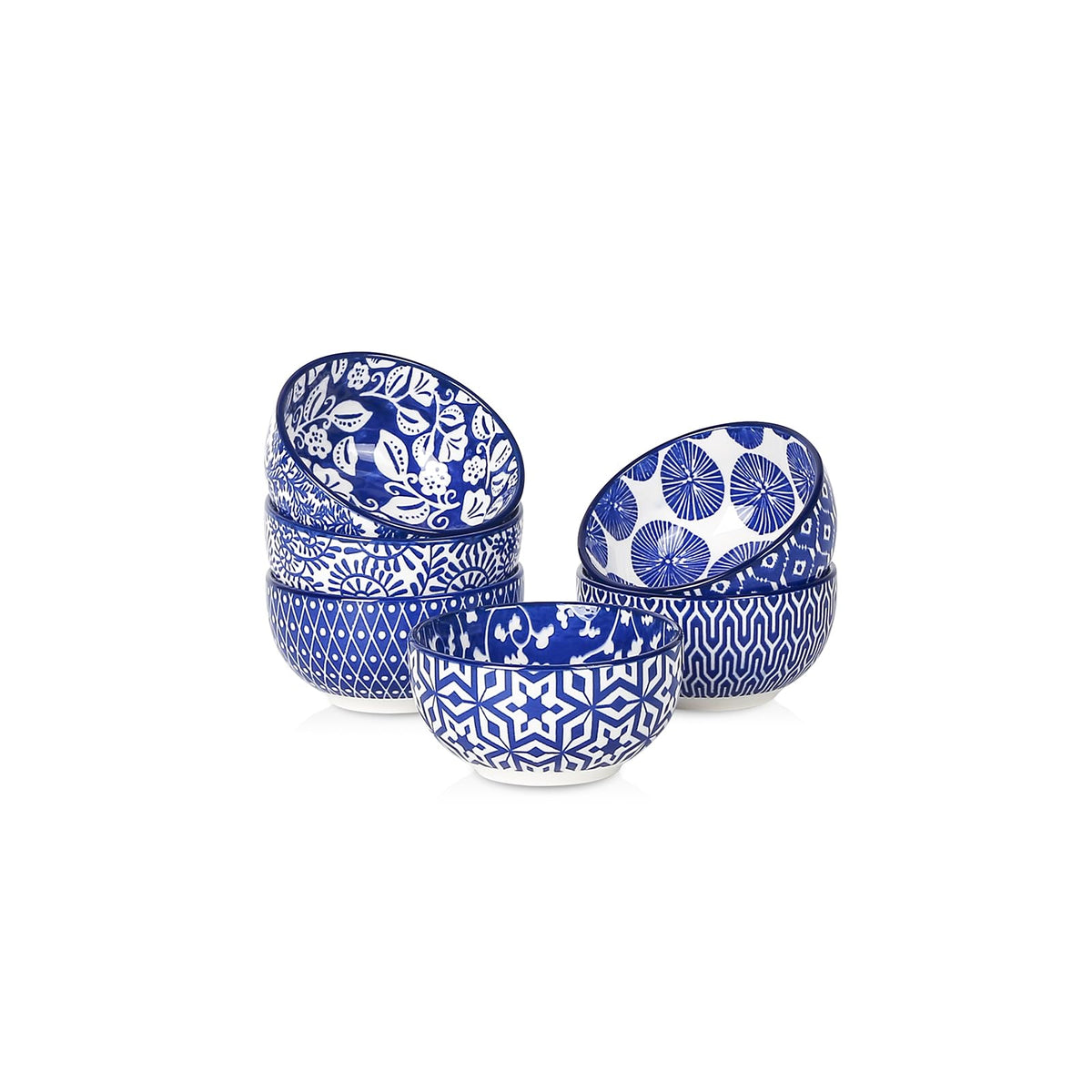 Selamica Ceramic 4 OZ Dipping Bowls Set of 6, Assorted Colors