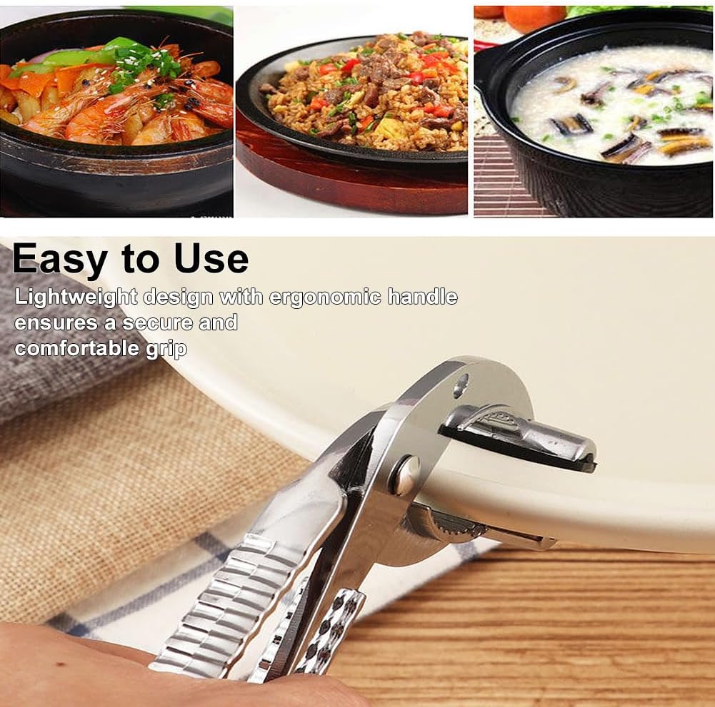 Hot Plate Gripper, Anti Scald Bowl Holder Clip, 2 Pack Heavy Duty Hot Dish Grabber for Pizza Pan Pot (2 Pack)