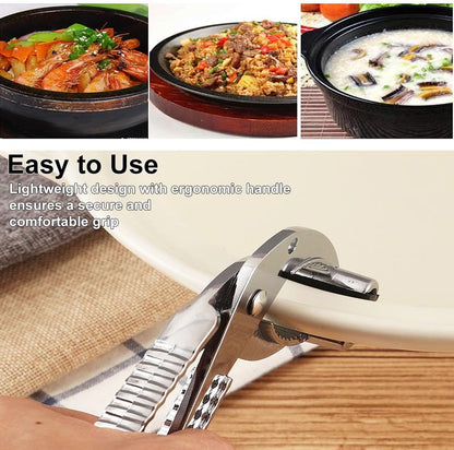 Hot Plate Gripper, Anti Scald Bowl Holder Clip, 2 Pack Heavy Duty Hot Dish Grabber for Pizza Pan Pot (2 Pack)