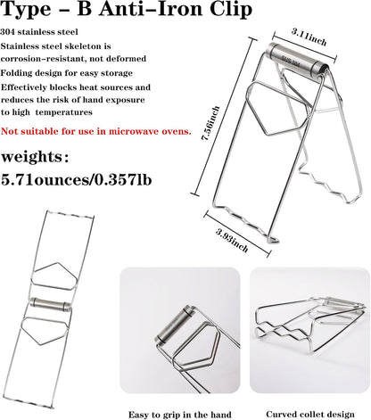 Hot Plate Clip Clamp 304 Stainless Steel 2-Pack – Ergonomic, Heat-Resistant, One-Handed Operation with Non-Slip Grips – Ideal for Microwaves, Ovens, and Grills – Durable, Safe Kitchen Tool