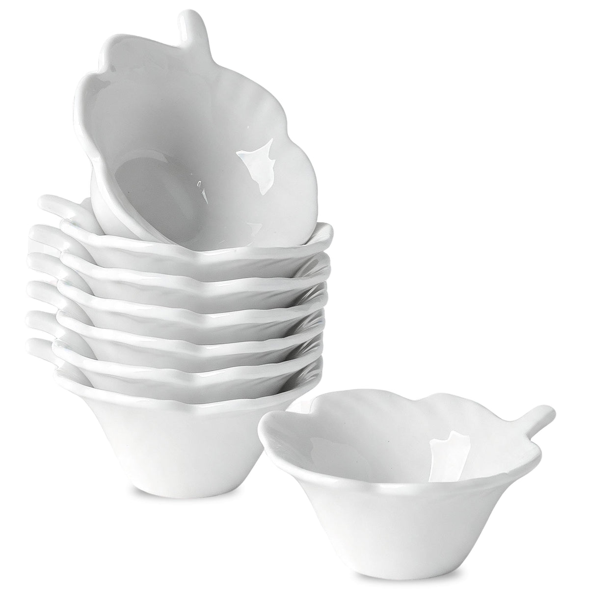 UIBFCWN 20Pack Ceramic Dip Bowls Set, 2.3oz White Dipping Sauce Bowls/Dishes for Tomato Sauce, Soy Sauce Dish, Square Side Dishes, Mini Appetizer Plates for Condiment