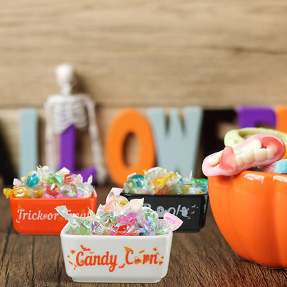 Tanlade 3 Pcs Halloween Candy Bowl Small Ceramic Candy Corn Serving Dishes