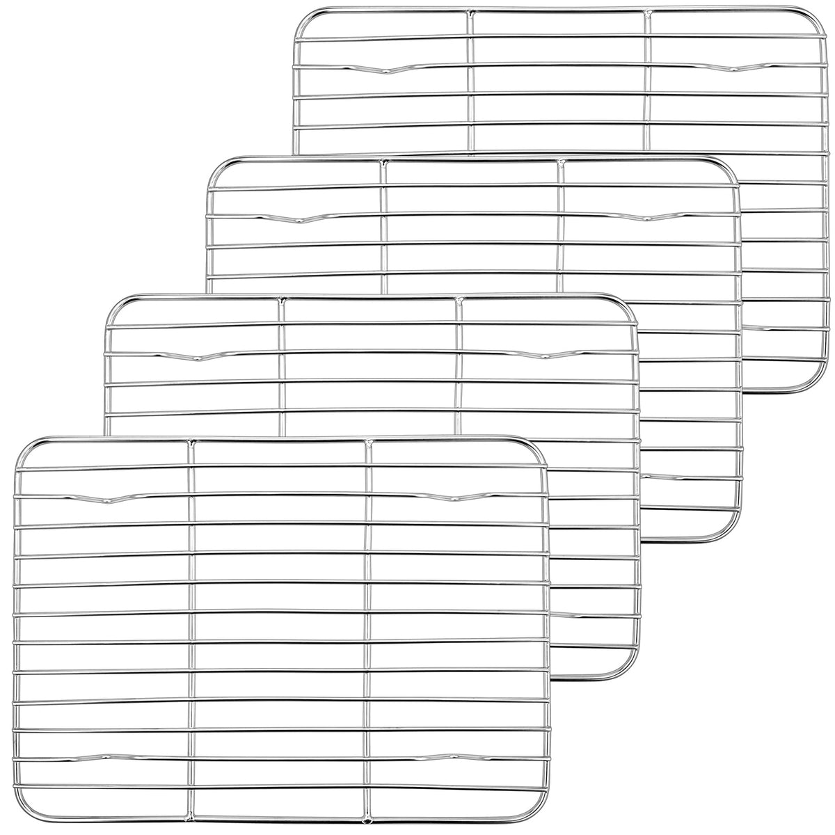 P&P CHEF 4 Pcs Baking Wire Rack for Cooling, 8.6 + 9.7+ 11.6 + 15.3 Inch