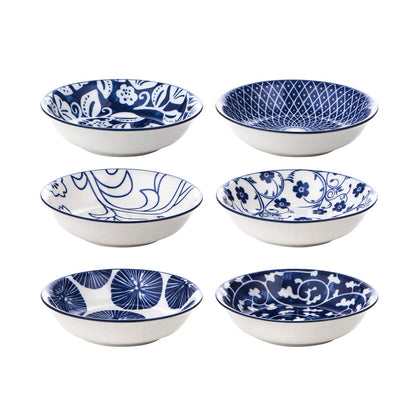 Selamica 3.75 Inch Ceramic Soy Sauce Dish, Set of 6, Assorted Colors